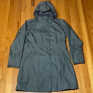Eddie Bauer Girl on the Go Trench Coat, rain jacket. Cinder Gray - Size M - 8/10
